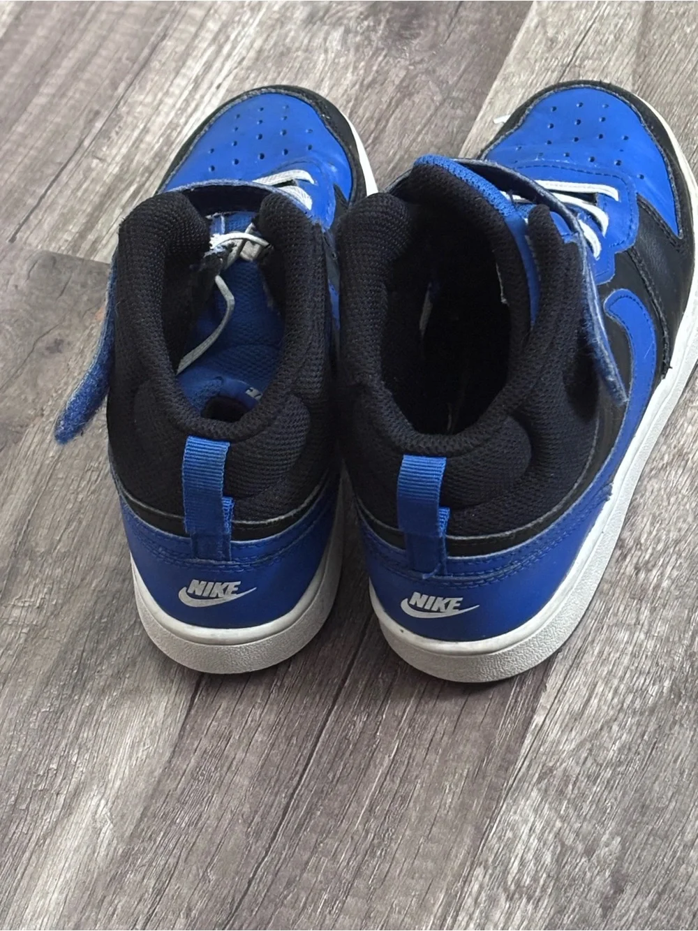 Nike Kids High-Top Sneakers in Blue and Black